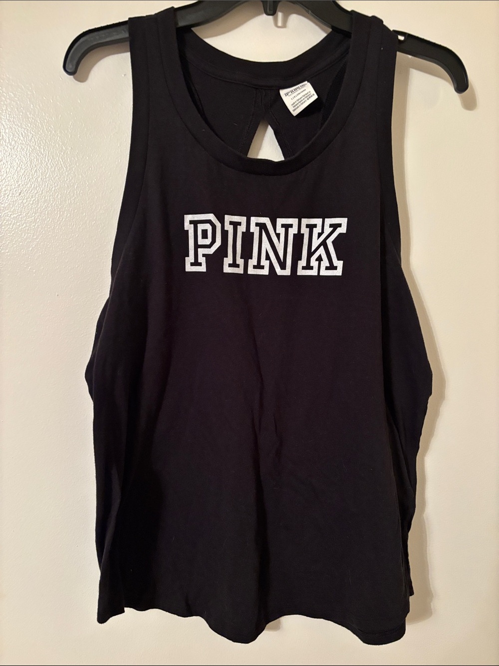 PINK Victoria's Secret Black Tank with White PINK Logo